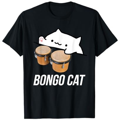 Bongo Cat Meme T-Shirt mit einer niedlichen Bongo-Katze T-Shirt