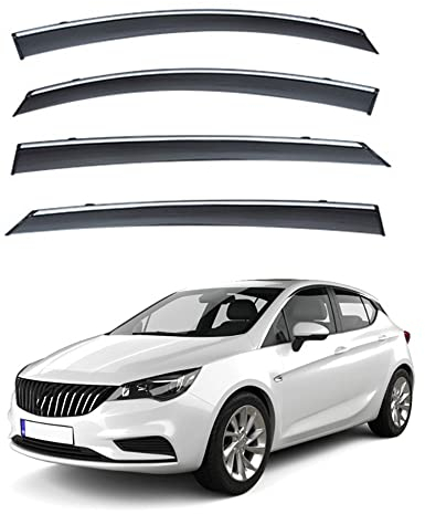 REDOVO 4 Stück Auto Windabweiser Deflektor für Opel Astra K B16 2016-2022 Autofenster Regenschutz Deflektoren Dekoration AutoZubehöR