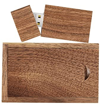 GARRULAX Clé USB 2.0 haute vitesse en bois 8 Go avec mémoire de stockage de la date (noyer)