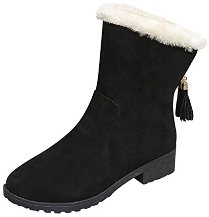 DAIFINEY Mode Winter Ankle Damen Winter Kurze Schneestiefel Schuhe Stiefel Damenstiefel mit dicken Sohlen Jagdbekleidung Damen