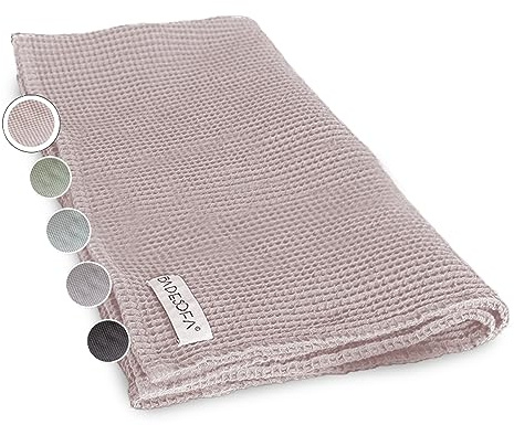 BADESOFA Badetuch groß 100x200 cm aus Baumwolle in Perlmutt | Saunahandtuch in modernem Waffelpiqué, XXL Strandtuch weich & leicht auf der Haut, Saunatuch für Damen & Herren