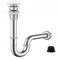 Waschbecken Sifon Siphon Ablaufgarnitur Pop Up Ablaufventil Abfluss Überlauf Siphon Universal für Waschbecken & Waschtisch - Abflussgarnitur passgenau (Ablaufgarnitur mit Silbrig Überlauf)