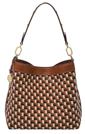 Fossil Women's Jessie Shoulder Bags, Braun gestreift