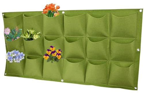 CHUANGOU 18 Tasche Fioriera Verticale da Giardino,Sacco per piantare,per giardino decorazione esterna.