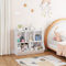 LUNSY Bücherregal Kinderregal aus Holz mit 5 Würfelfächern und Spielzeugregal 2-in-1, Bücherregal Kinderzimmer Aufbewahrungsregal Spielzeug Aufbewahrung für Kinderspielzimmer, Flur, Kindergarten