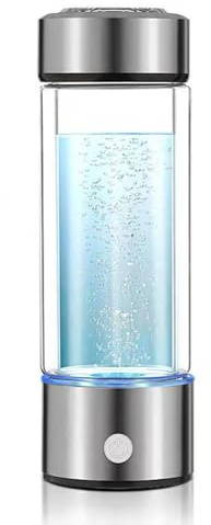 Hoorawwi Hydrogen Water Bottle, Hydrogen Water Bottle Generator[Rechargeable], Hydrohealth Hydrogen Water Machine Bottle Water Ionizer, Water Purifier (Silver)