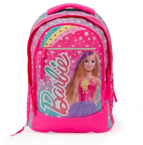 Giochi Preziosi Barbie Rucksack, erweiterbar, rund, Rückenteil Comfort Back, Front- und Innentasche, Tragegriff, gepolsterte Schultergurte, Maße: 31 x 43 x 17 (+9) cm, Fassungsvermögen 35 l,