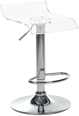 Beliani Barhocker 2er Set Acryl transparent höhenverstellbar drehbar mit Fußstütze Neum