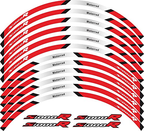 Für B&M&W S1000R S1000 R 12 Streifen Motorrad Außenreifen Radnabe Aufkleber Reflektierende Moto Racing Zubehör Felgen Dekoration Aufkleber (Color : 1 UK)