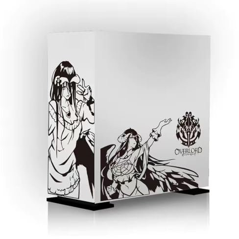 Albedo Anime Aufkleber, Albedo Stickers Cartoon Dekor Aufkleber für Computer-Gehäuse, Vinyl-Aufkleber, Schwarz und Weiß,Geschenke für Anime-Fans