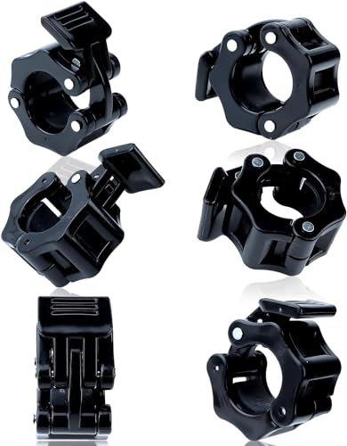 JOLIGAEA 6 Pièces Collier Bague de Serrage Haltères, 30 mm Bague de Serrage Haltère, Collier de Blocage Bague Serrure à Haltères à Dégagement Rapide, Pinces à Haltères pour Haltérophilie Fitness