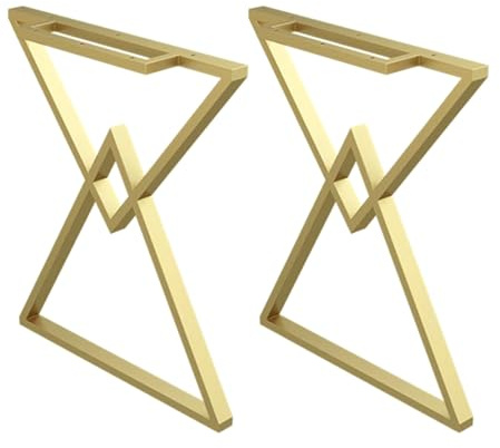 JINGSHIQIAOPL Tischbeine Metall im Modernen Stil, Robuste Industrielle Schreibtischbeine, für DIY-Möbelbeine, wie Couchtisch Beine, ESS Tischbein, Beistelltischbeine(Gold,40 * 72cm/16 * 28.5inch)