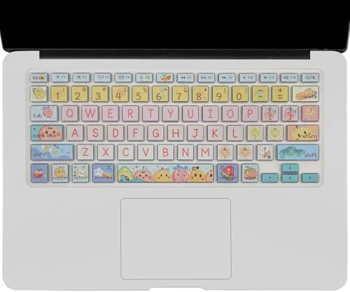 WSLUCKO Silikon-Tastaturabdeckung für MacBook Air 13,3 Zoll (A1466/A1369), MacBook Pro 13,3 Zoll (A1278/A1425/A1502), MacBook Pro 15 Zoll (A1286/A1286) und MacBook Pro 17 Zoll (A1297), Cute Fruits
