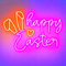 HFHungkeong Neonschild Happy Ostern LED Osterlichter Dekoration für Wand Schlafzimmer Wohnzimmer, Dimmbares Oster Neon Schild Leuchtbanner für Ostergeschenke, 43x25.4CM, USB-Betrieben