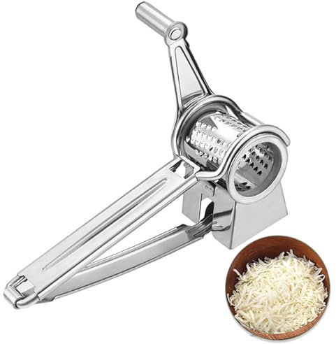 Fine jade2 Grattugia Rotante dell'acciaio Inossidabile Rotatoria Grattugia per Formaggio Manuale Multifunzione per Grattugiare Verdure Noci Cioccolato