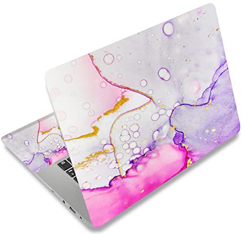 icolor Laptop Skin Aufkleber Folie Cover Vinyl Aufkleber für 13 13,3 14 15 15,4 15,6 Zoll Notebook Schutzfolien Laptop Selbstklebend Kunst Dekorative Aufkleber Schutzhülle (Rosa Marmor)