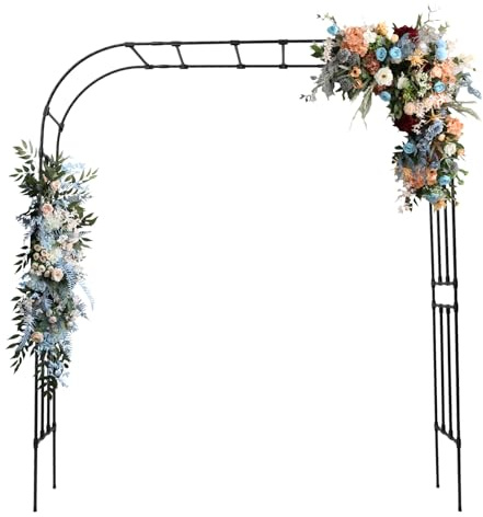 Rosenbogen: Freistehender Gartenbogen mit Rankhilfe, witterungsbeständig, 240x210x40cm, Schwarz