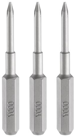 sourcing map 3pcs Y000 Tri Wings Screwdriver Bit 5/32 Hex Shank 35mm/1.38 Length Magnetic 3 Point Y-Shaped Head S2 Steel Screw Driver Bit