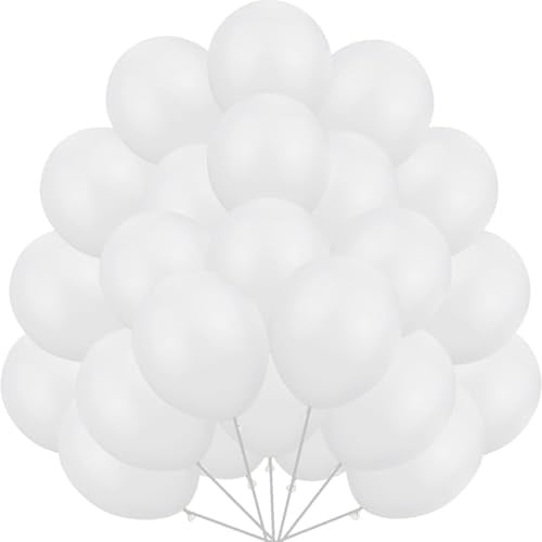 Luftballons Sand Weiß, 60 Stück 12 Zoll Retro Creme Weiss Luftballon Sand Weißer Latex Ballon Balloons Beige für Geburtstag Hochzeit Valentinstag Verlobung Babyparty Party Deko (Weiß)