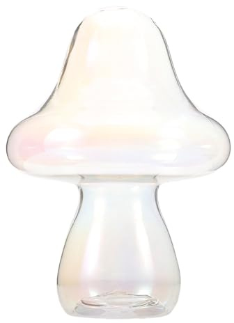 TOYANDONA Cloche de présentation en Verre Cloche Transparente en Forme de Champignon pour Miniatures - Couvercle de Protection en Verre Transparent Anti-poussière 5,70 x 4,24 x 1,81 po pour