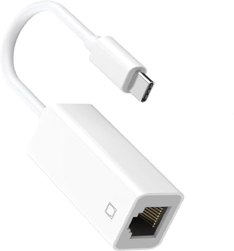 [Apple MFi Certified] USBC to Ethernet Adapter for iPhone, USB Type C to Gigabit Ethernet Portable RJ45 LAN Network Adopter for iPhone 17 Pro Max 16 15 MacBook iPad Galaxy Pixel PC Live Streaming