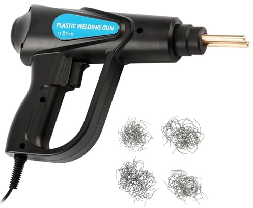 2-in-1 Saldatrice Plastica Kit di riparazione paraurti auto con saldatrice a caldo da 70 W, 4 tipi punti metallici, per plastica