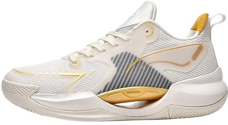 Basketball Shoes for Lightweight Casual Sports and Running Shoes with Breathable Mesh Suitable for Young Students and Practical Use. (White, 4)