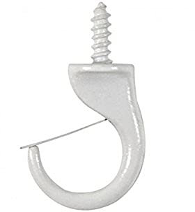 Merriway BH05606 (4 Pcs) Safety Type Cup Hook, White 32mm - Pack of 4 Pieces