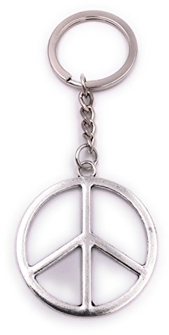 H-Customs Peace Zeichen Friedenszeichen Schlüsselanhänger Anhänger Silber aus Metall