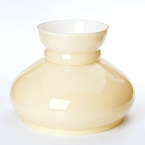 Vesta Schirm für Lampen (Ø 142 mm, unten 113 mm), Höhe 115 mm, Ersatz Lampenschirm aus Glas, Glasschirm für Petroleumleuchten, Laternen, Leuchten, Opalglas, Champagne