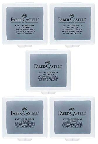 Faber-Castell 127220 - Knetradiergummi Art Eraser, grau (Grau | 5er Pack)