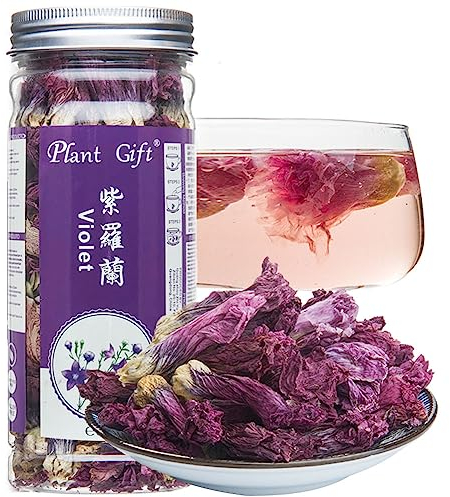 Plant Gift Violet Tea 紫罗兰 violetter Tee organisch getrockneter losischer Tee, Lebensmittelfarbe, Blütenblume, chinesisches lila, violett, Clitoria Ternatea, veganer Kräuterteas 35g/1.23oz