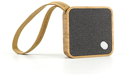 Gingko MI Square Pocket Bluetooth Speaker, Portable & Rechargeable, Made With Solid Wood, Bamboo