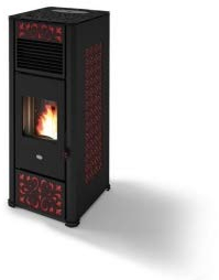 Eva Calòr Gemma Poêle à granulés : Couleur - Rouge