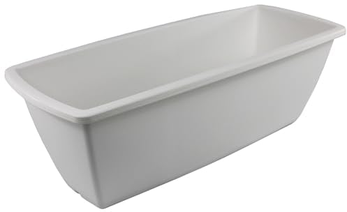 Iris Ohyama, Pot pour Plantes Jardinière rectangulaire avec système de Drainage/réservation de l'eau pour Le Jardinage - Rectangle Plant Pot 550, Blanc