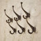 Garden Mile® Set of 6 Antique Garden Hook Rustic Brown Cast Iron - Strong Metal Garage and Shed Storage Hooks - Coat and Tool Hooks Suitable for Outdoors