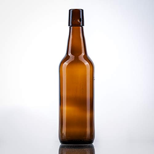 6 x Bierflaschen 500 ml braun inkl. passenden Bügelverschluss – 6 Glasflaschen 500ml im Bundle perfekt geeignet als Einmachflaschen 500 ml, Schnapsflaschen 500ml.