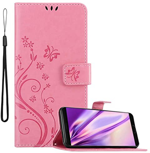 Cadorabo Funda Libro para Huawei Mate 10 en Rosa Floral – Cubierta Proteccíon en Diseño de Flor con Cierre Magnético, Función de Suporte e 3 Tarjeteros - Etui Case Cover Carcasa
