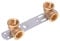 Aqbau® Montageeinheit, Montageplatte, Wandscheibe Für Badezimmerarmaturen, Wasser Trinkwasser Messing Metall, Montageplatte wasseranschluss 1/2x1/2 Abstandsmaß von 100 mm