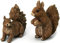 GeKi Trend Eichhörnchen Paar Deko-Figur Garten 2er Set wetterfest in Holz-Optik 13 cm und 15 cm groß