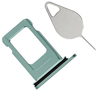 OnlyTech - SIM Card Drawer/Holder Compatible with iPhone 11 Green - With Installed Waterproof Ring + Extraction Tool
