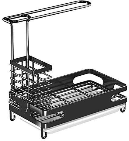 Escurreplatos encima del fregadero Escurreplatos para fregadero de acero inoxidable Escurreplatos para cocina escurreplatos esponja cepillo jabonera Escurreplatos para estante de cocina