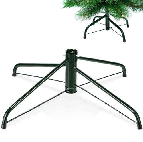 Roowest Replacement Christmas Tree Stand for Artificial Trees, Universal Metal Christmas Tree Base Folding Artificial Xmas Holder(Green,16 Inch)