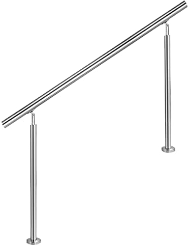CAVATINY Edelstahl Handlauf Geländer für Treppen Brüstung Balkon ohne Querstreben - Innen und Außen Handlauf Geländer Treppengeländer Edelstahl Brüstung Balkon (150CM, ohne Querstreben)