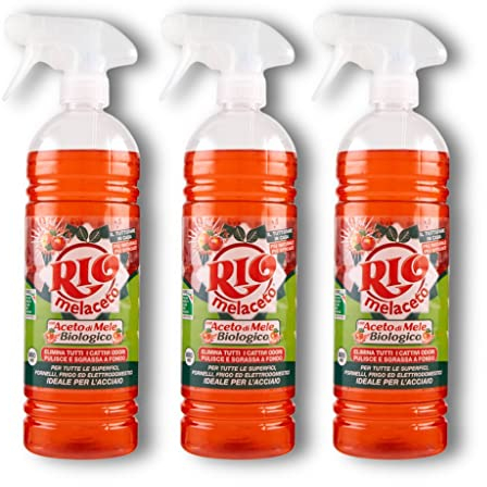 3 PZ Rio Melaceto con Aceto di Mele Biologico - Elimina i cattivi odori, per tutte le superfici (2400 ML)
