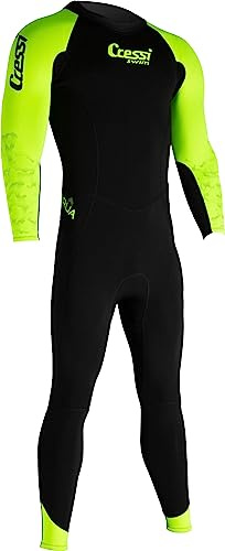 Cressi Karua Man Monopiece Swimsuit Multi Thickness 3/2 mm - Schwimmen Neoprenanzug, doppelt gefütterter Neopren, Schwarz/Limette, Männer