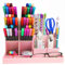 OFFCUP Desk Organiser, Multi-Functional Stationery Organizer, Pen Holder Storage Box Desk Tidy Pen Holder Desktop Storage Organizer for School Home Office Art Supplies (Pink)