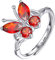 PROSILVER Damen Eternity Verlobungsring 925er Silber synthetischer Rubin dunkelroter Schmetterling Zirkonia Antragsring Hochzeitsring Ehering Ewigkeitsring Schmuck