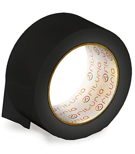 OFITURIA Nastro Adesivo, Colore Nero, Nastro per Imballaggio e Organizzazione di Scatole e Spedizioni, Sigillo di Vari Colori Vivaci 66 mt x 48 mm (1 unità - Nero)