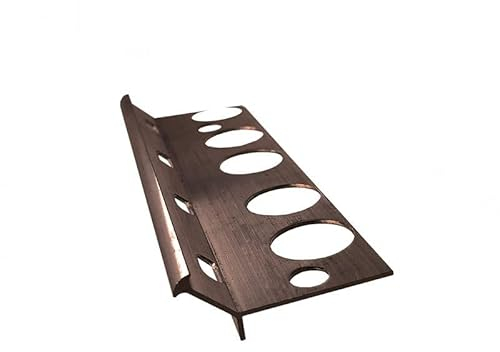 Renoplast® V Aluminium Treppenstufen-Profil für Harzböden | 200cm Braun | Treppenkantenprofil Treppenkante Treppenwinkel Winkelprofil Alu Stufenprofil Fliesenschiene Kombiwinkel